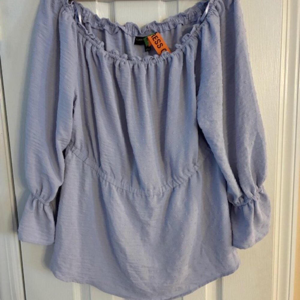 Lane Bryant Women's Lavender Feminine Romantic Flowy Short Sleeve Top Size 14/16
